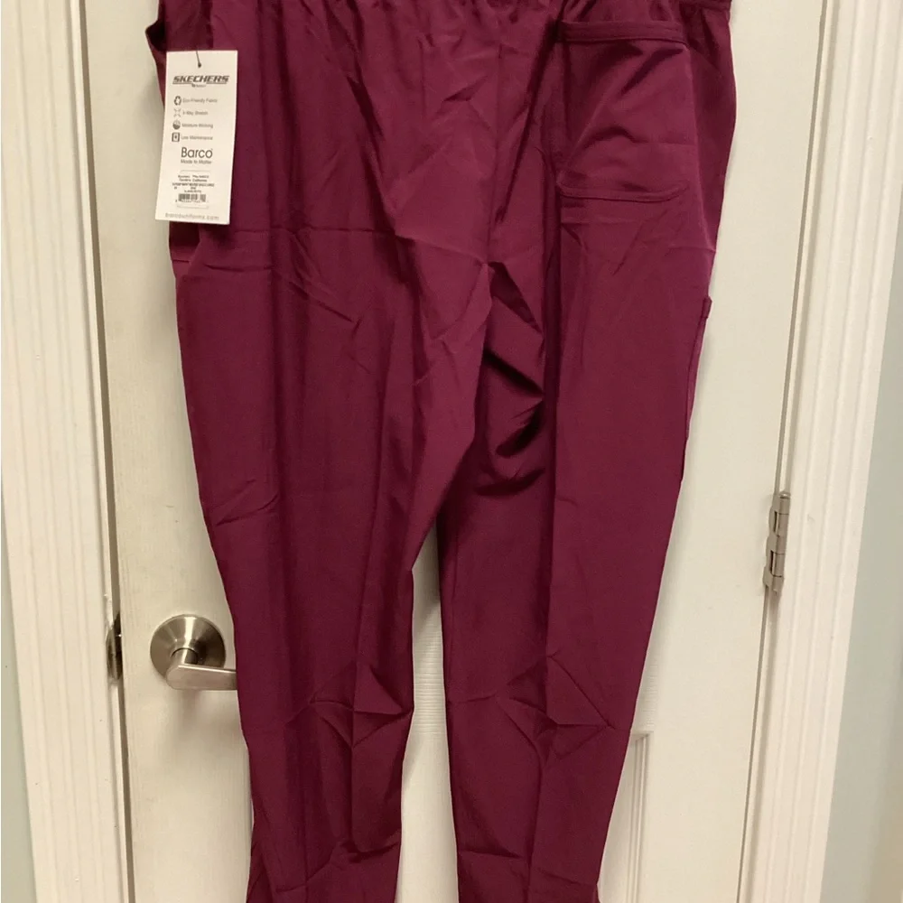 Skechers Barco women’s Srub XL petite pants wine career nurse professional - Picture 3 of 7